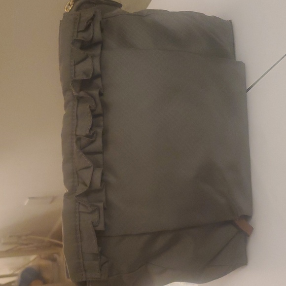 TUMI Olive Gray Ruffled Tote Bag - Picture 6 of 8